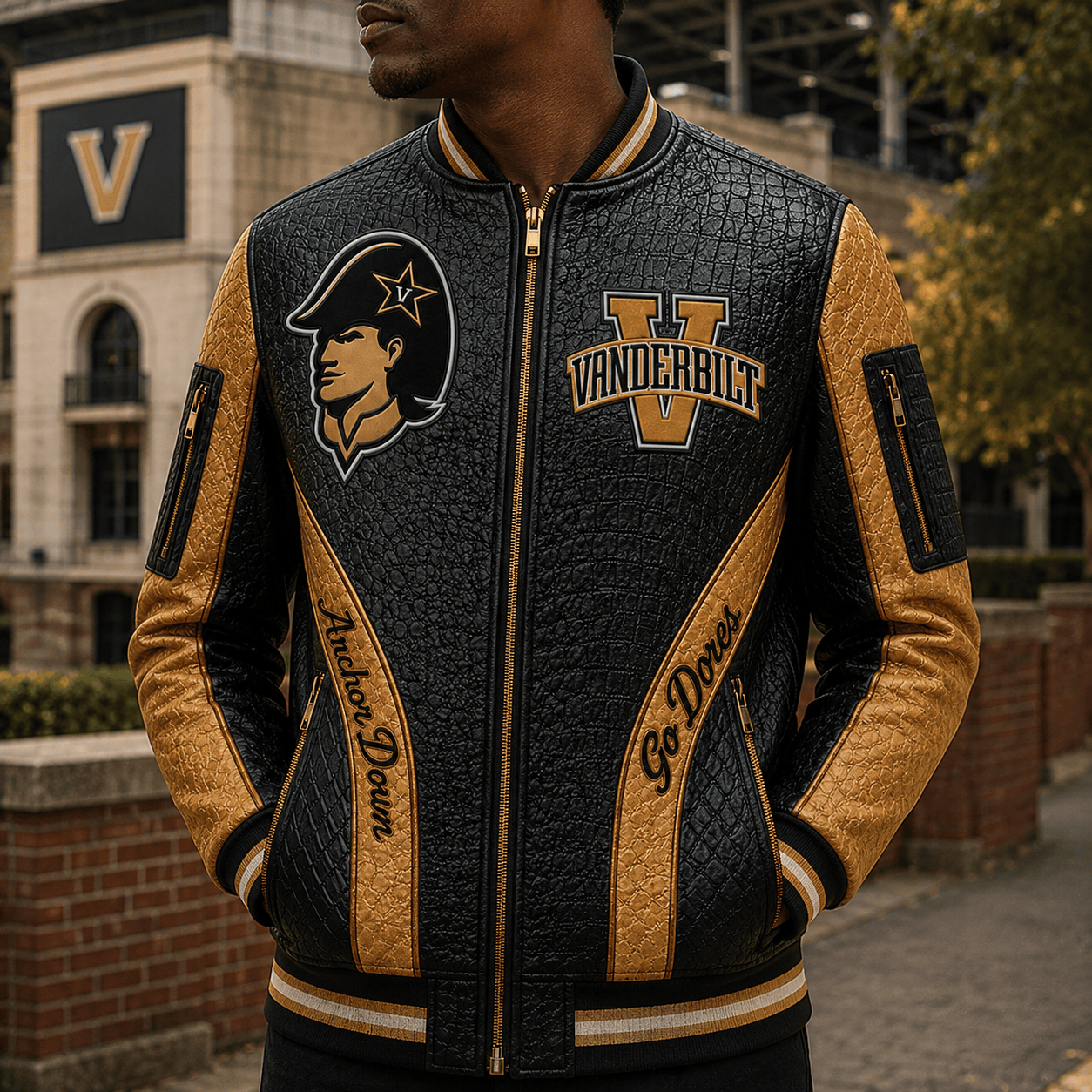 Premium VDBC Leather Zipper Jacket PVNA