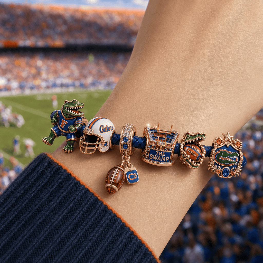 FGT round braided leather cord Charm Bracelet Set NHVH