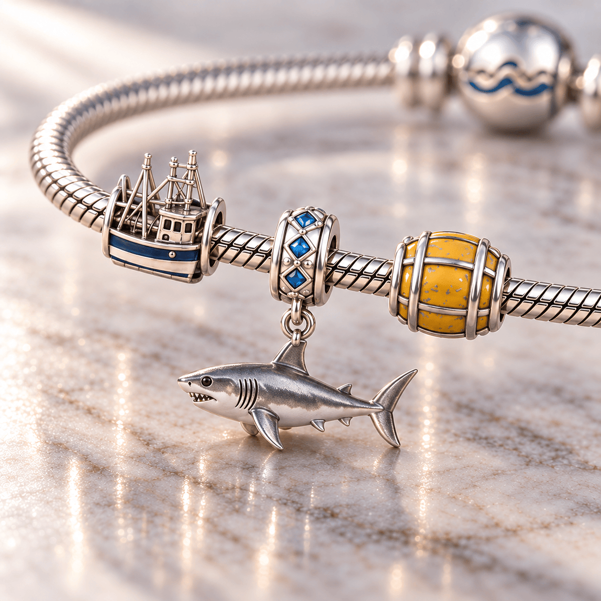 JAWS Silver Charm Bracelet Set HQH