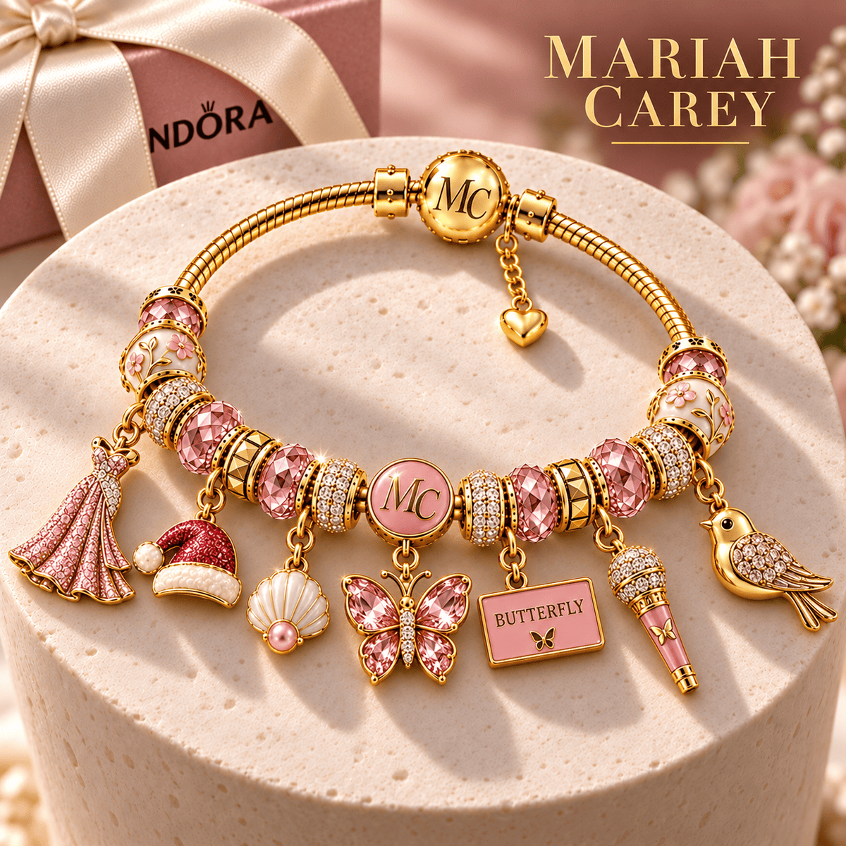 MRCR Gold Charm Bracelet Set NHVH