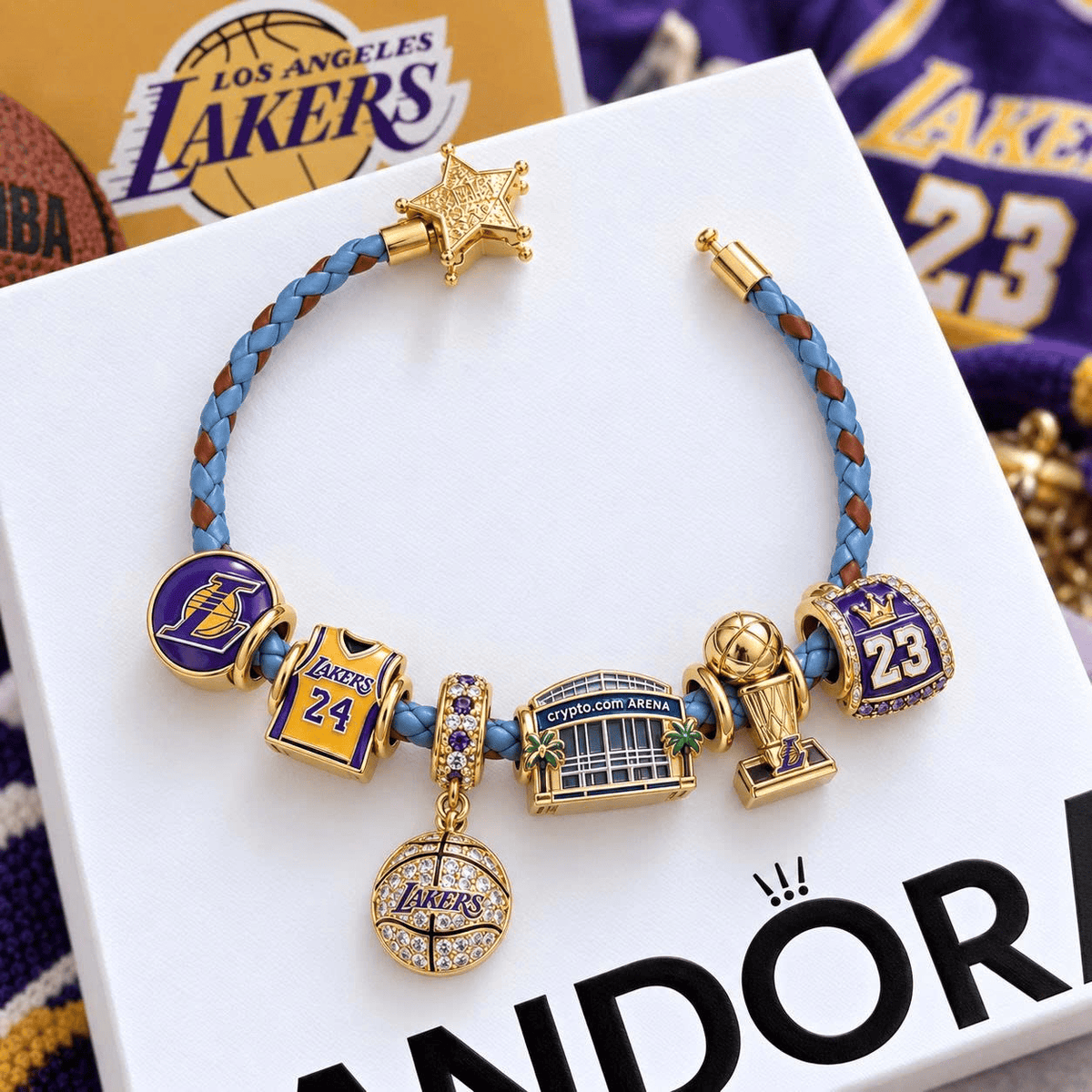 LAL Braided Leather Charm Bracelet Set VTH