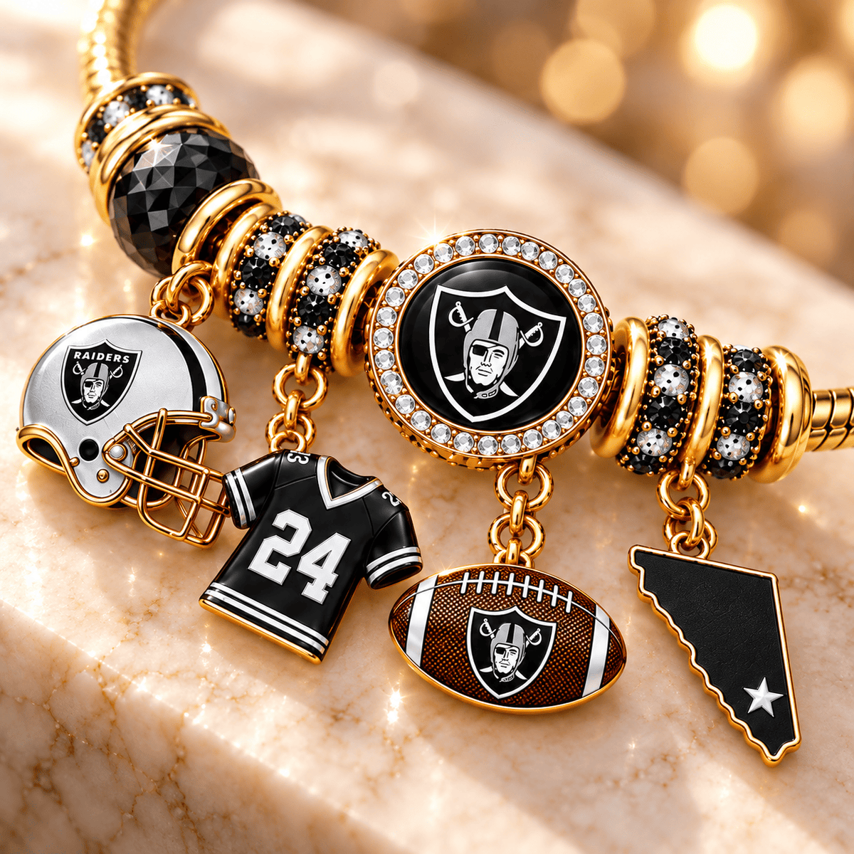 LVR Gold Charm Bracelet Set PNPA