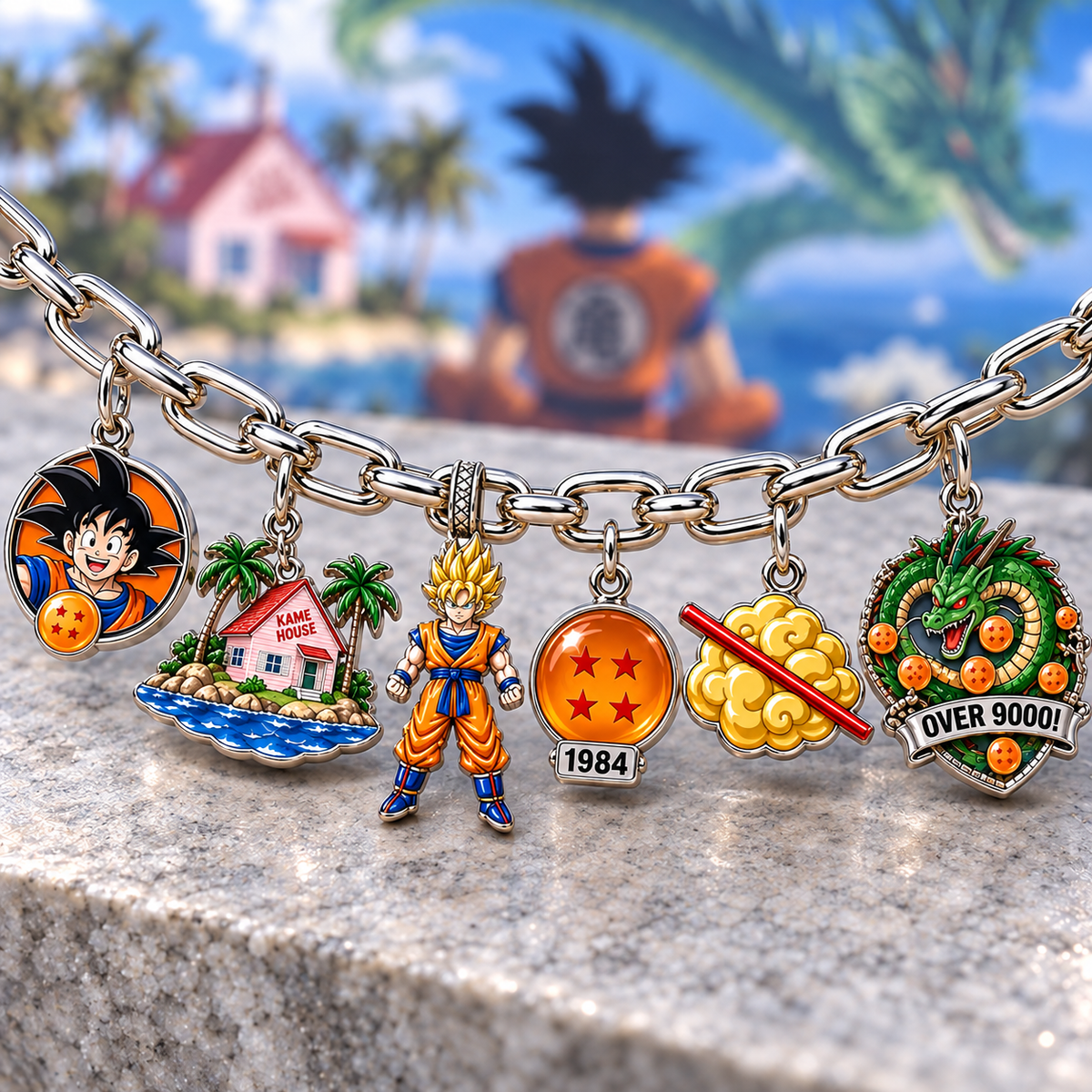 DRGB Silver Charm Bracelet Set NTVA