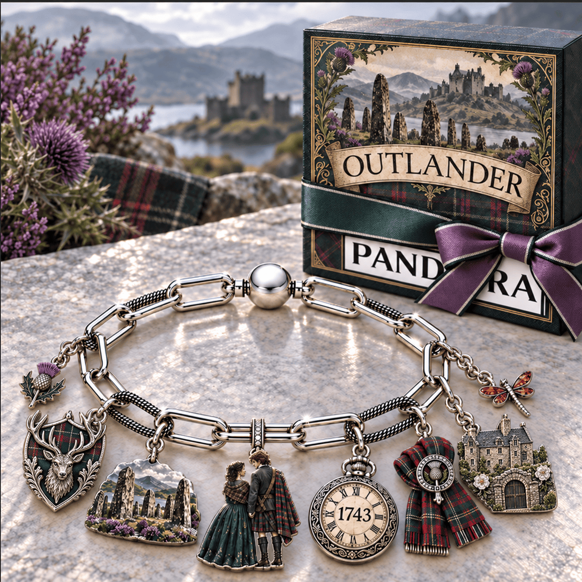 OLD Silver Charm Bracelet Set NTVA