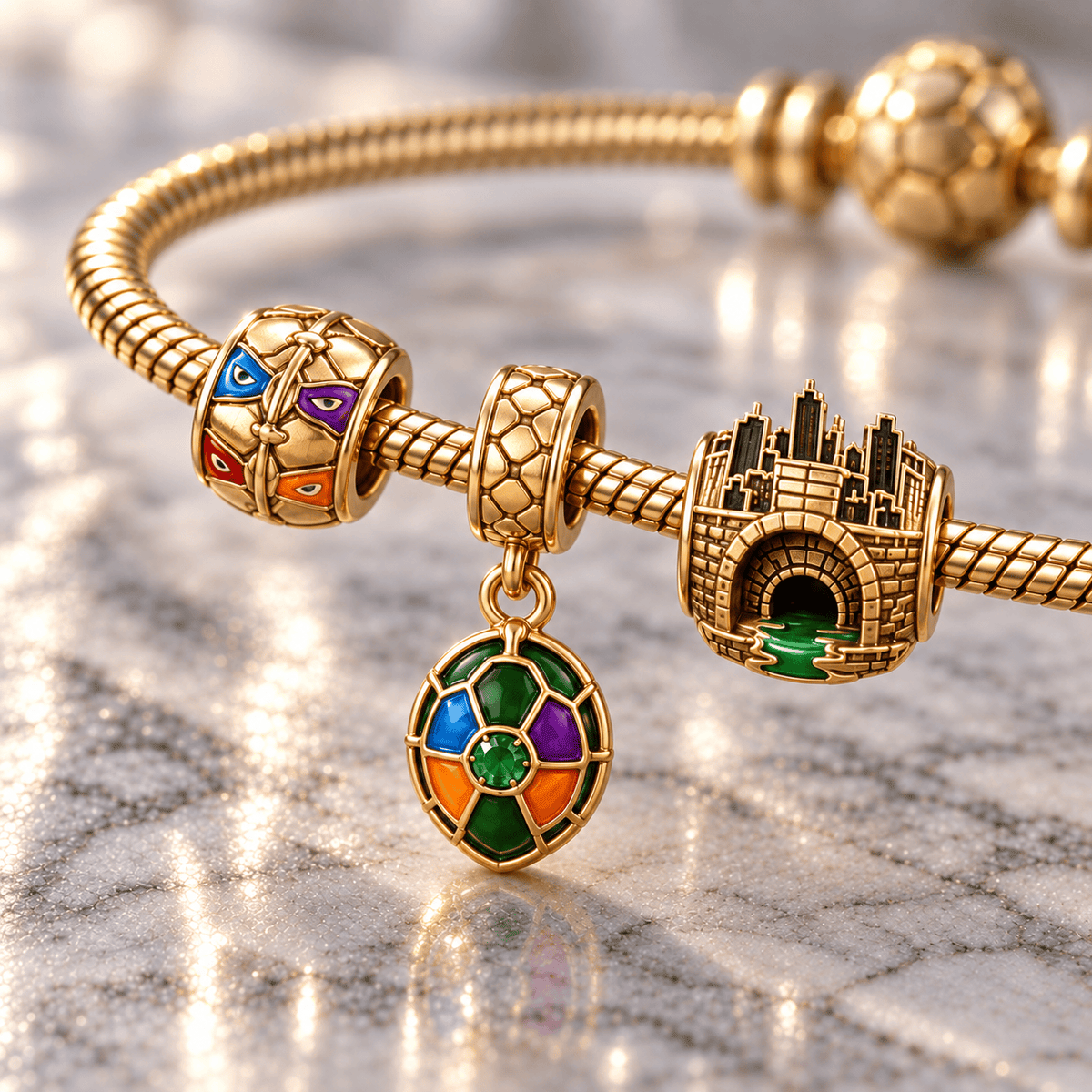 NJT Gold Charm Bracelet Set HQH