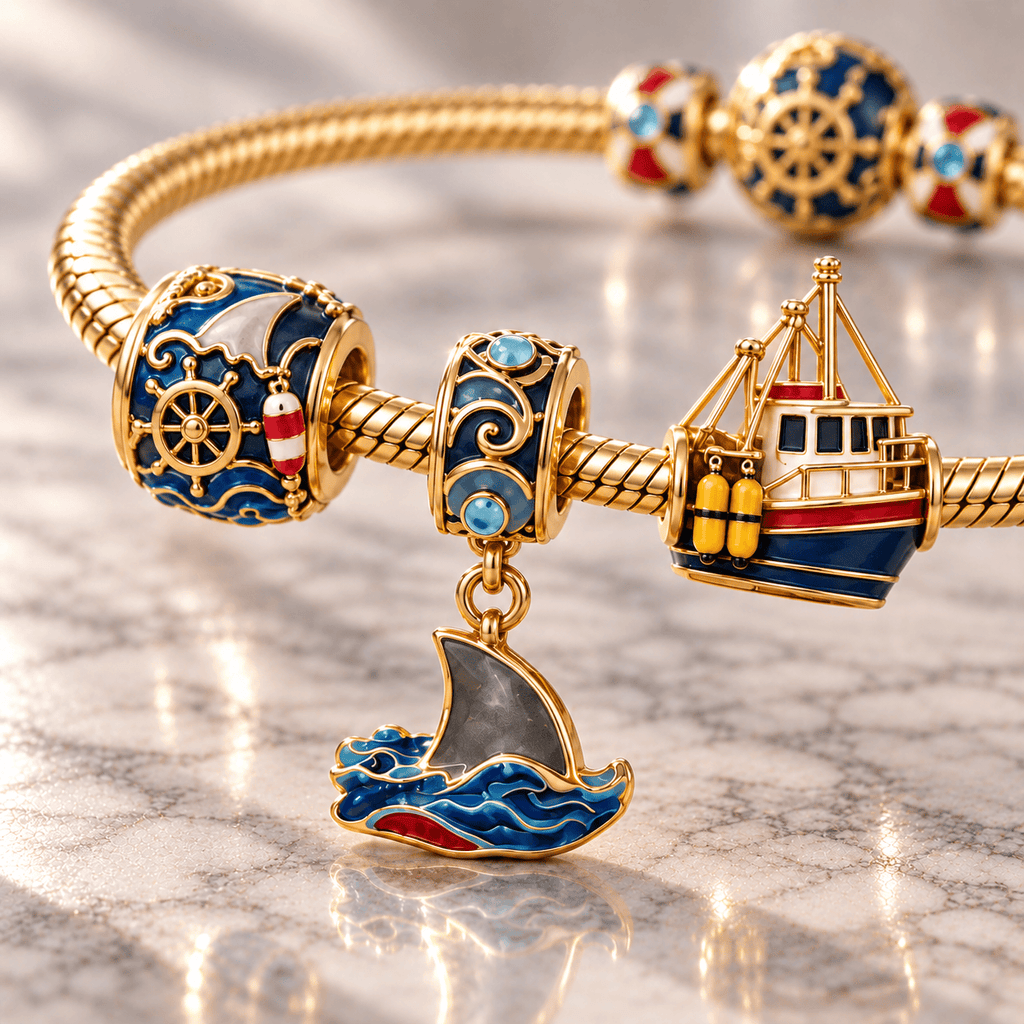 JAWS Gold Charm Bracelet Set HQH