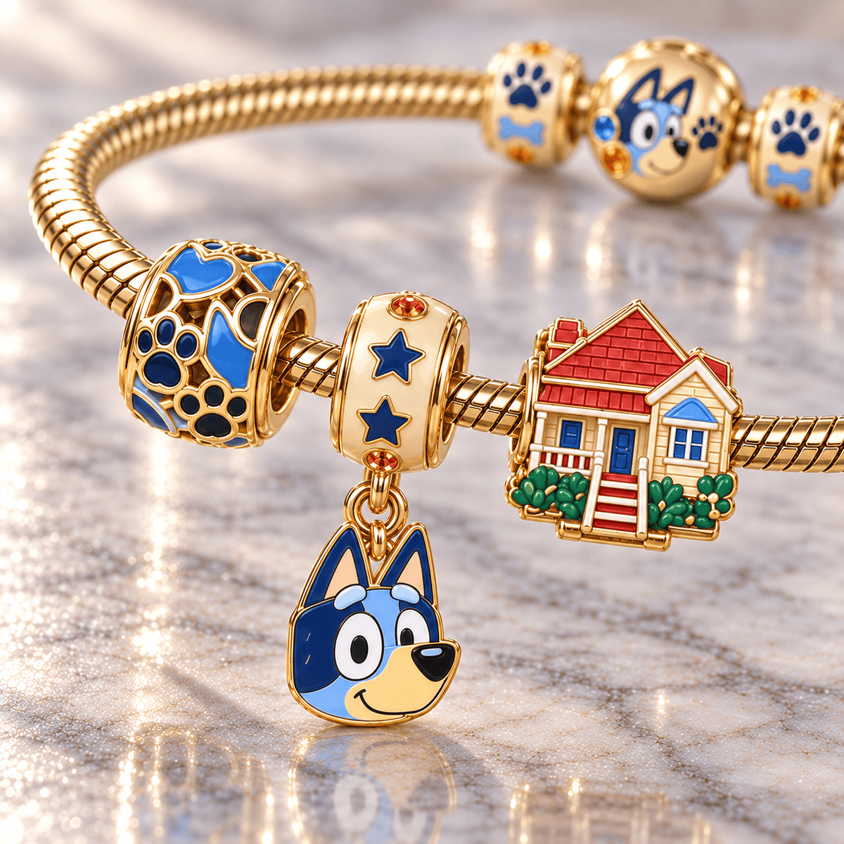 BLU Gold Charm Bracelet Set HQH