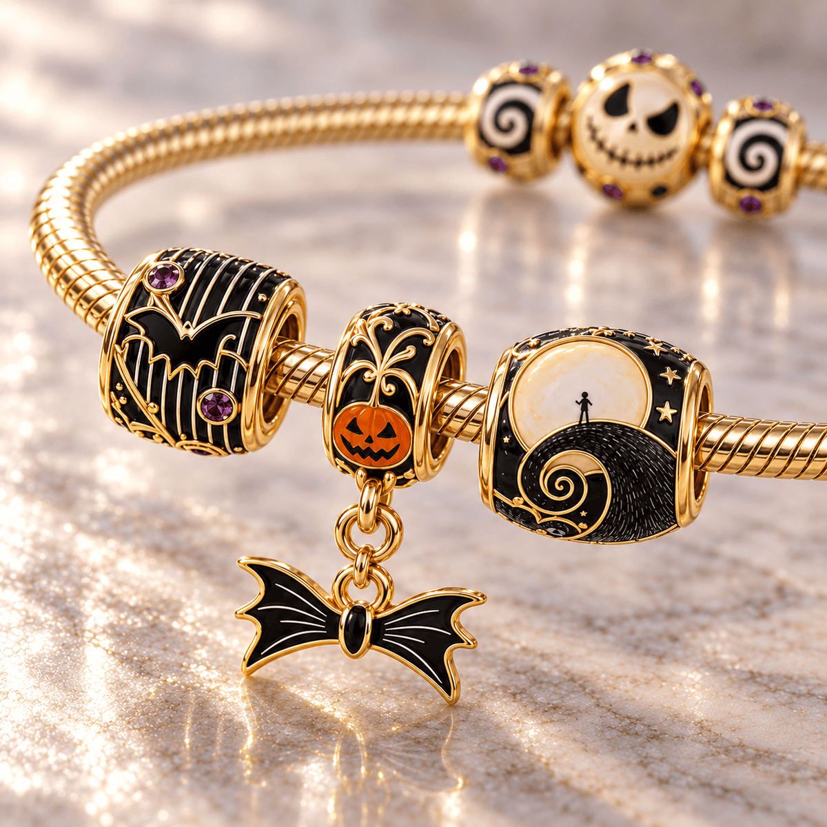 TNBC Gold Charm Bracelet Set HQH