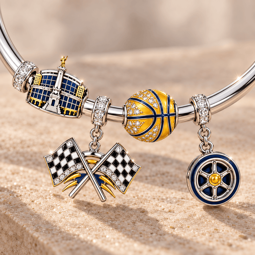 IDP Silver Charm Bracelet Set TMH