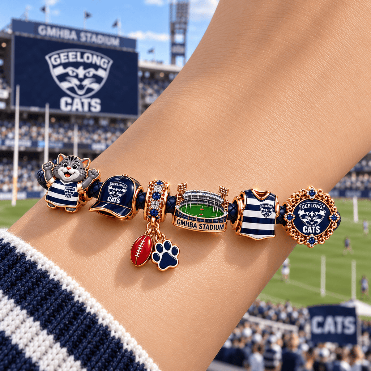 GLC Braided Leather Charm Bracelet Set NHVH