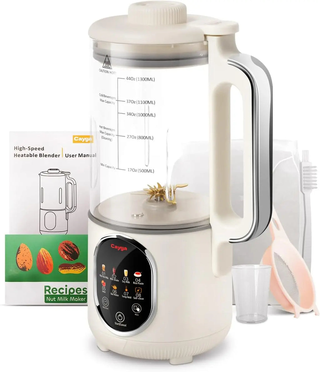 44oz Nut Milk Maker Machine for Almond, Oat, Juice, Coconut Drinks with Self-Clean and Smart Timer