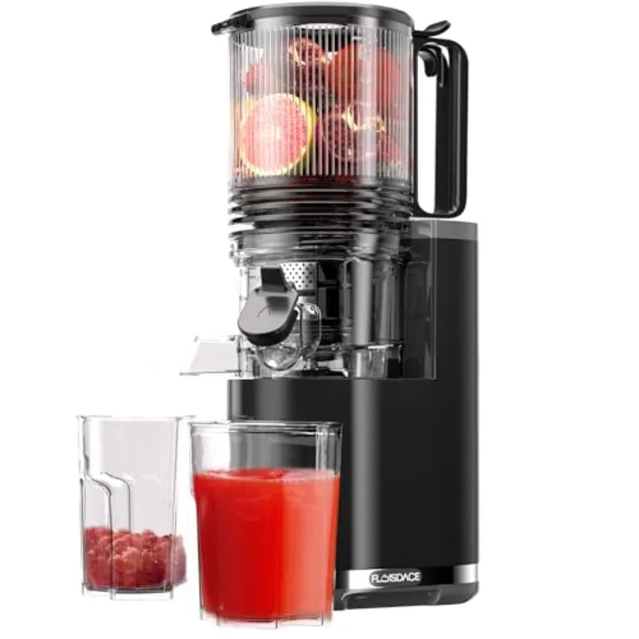 Cold Press Juicer 6.5 Extra Large Feed Chute Juicer Machines 350W Slow Masticating Juicer Machines with High Juice Yield for Wh